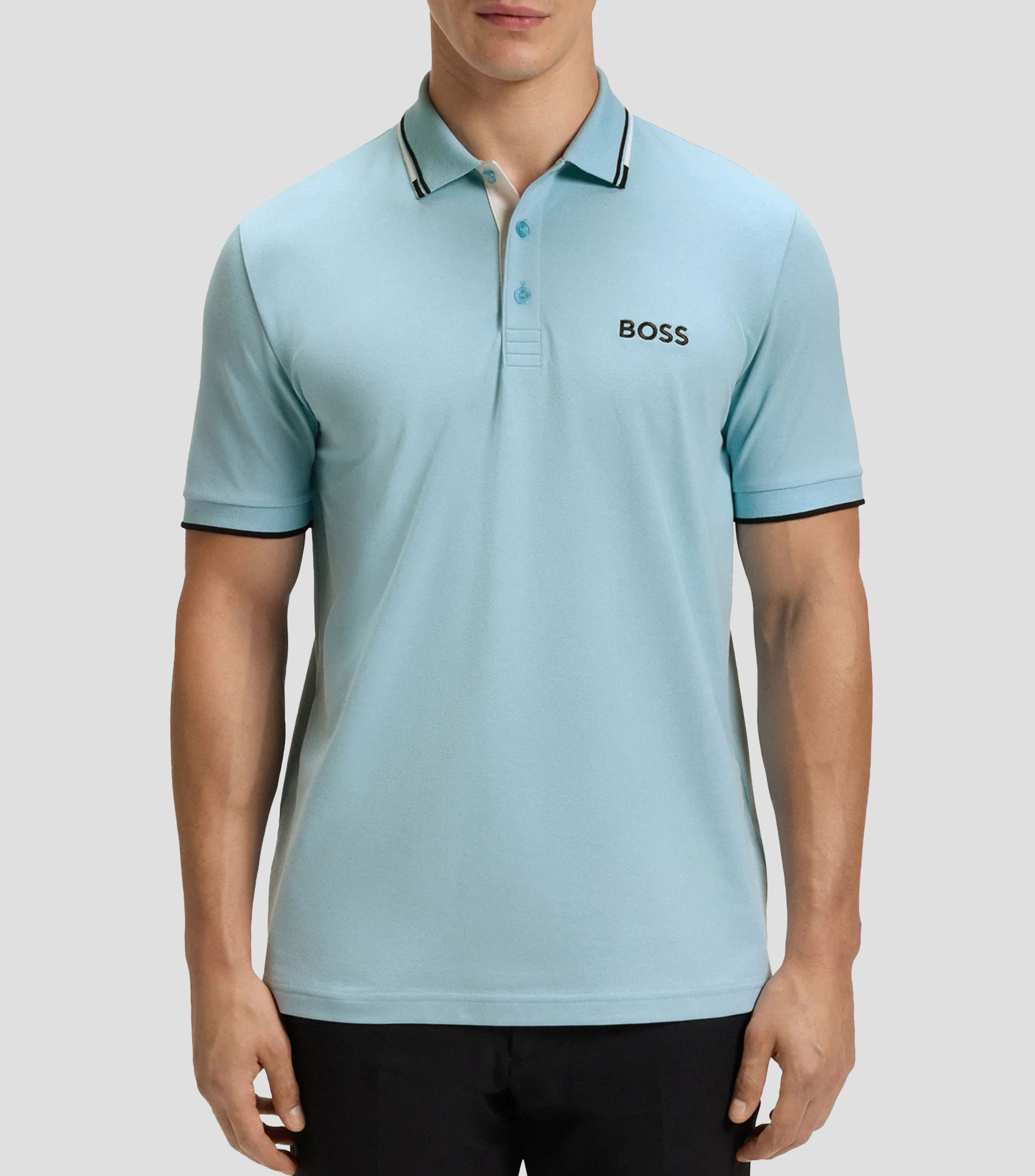 Playera tipo polo manga corta lisa Hombre